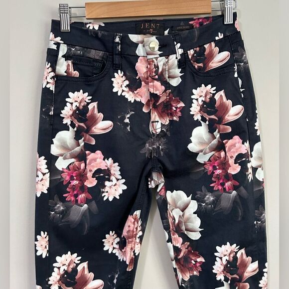 JEN7 by 7 For All Mankind Floral Print Ankle Skinny Jeans - Picture 6 of 14
